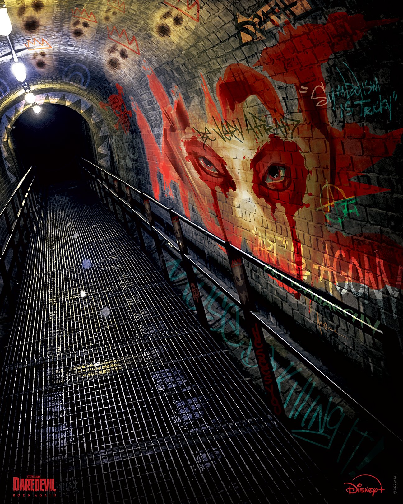 Creatieve Daredevil Born Again poster op Disney Plus België 