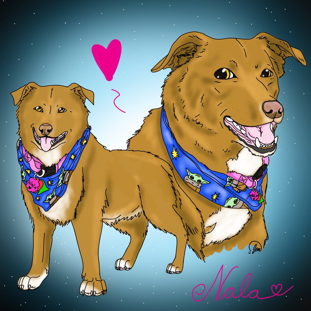 Dog portrait of Nala 🐶 🩷✨️

for <a href="/J_Fo_Crypto/">JFoust.Lost👣</a> 💚💚💚💚💚

Forever loved ❤️❤️❤️