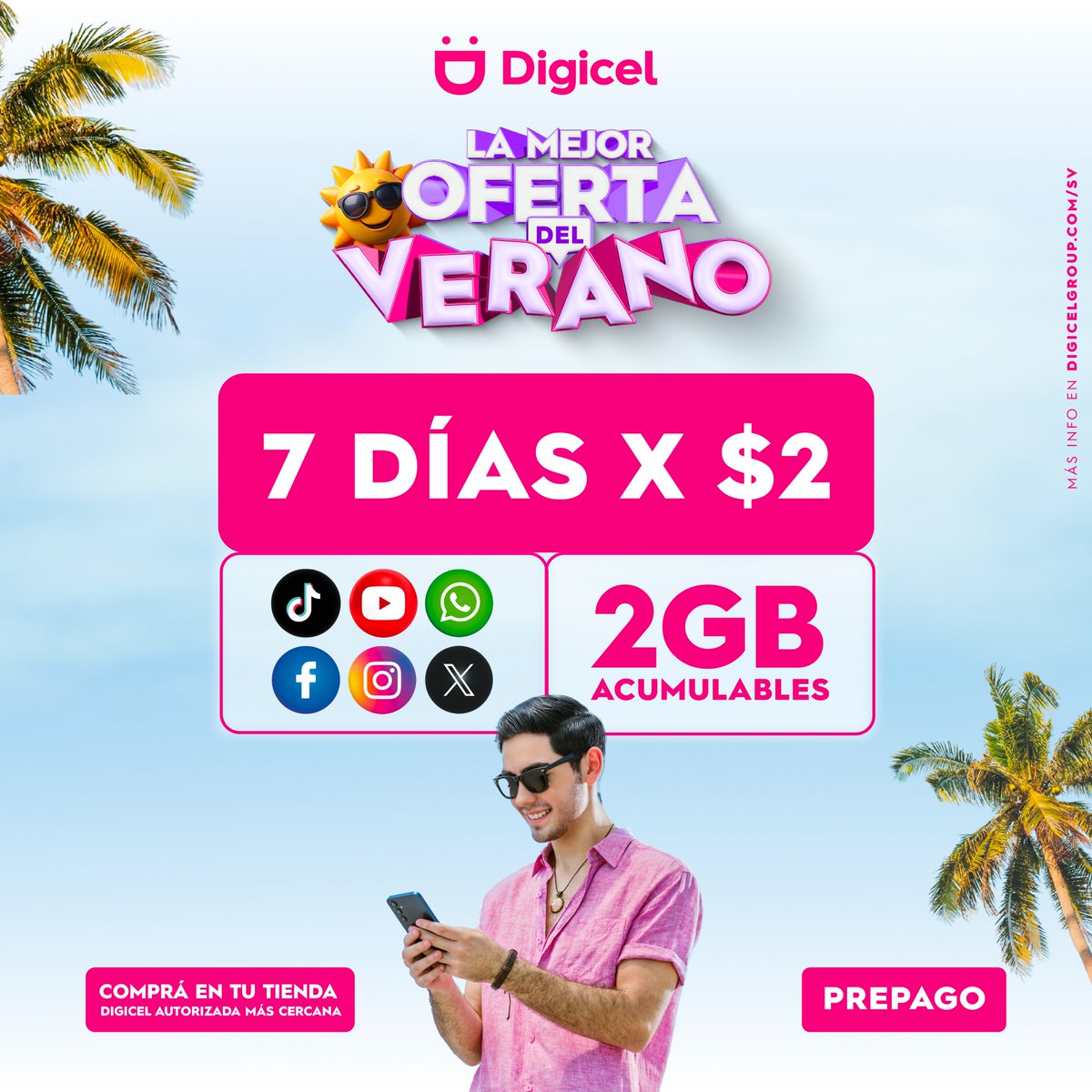 Digicel El Salvador (@digicel_sv) on Twitter photo ๐๐ฎ ๐บ๐ฒ๐ท๐ผ๐ฟ ๐ผ๐ณ๐ฒ๐ฟ๐๐ฎ ๐ฑ๐ฒ๐น ๐๐ฒ๐ฟ๐ฎ๐ป๐ผ ๐๐ดnavegรก en tus Apps favoritas sin parar AL MEJOR PRECIO๐คฉ๐ฑ! Paquete #Prepago con 2GB ACUMULABLES durante 7 dรญas por solo $2๐๐ซฐ.
๐๐ฎ ๐บ๐ฒ๐ท๐ผ๐ฟ ๐ผ๐ณ๐ฒ๐ฟ๐๐ฎ ๐ฑ๐ฒ๐น ๐๐ฒ๐ฟ๐ฎ๐ป๐ผ ๐๐ดnavegรก en tus Apps favoritas sin parar AL ๐๐ฎ ๐บ๐ฒ๐ท๐ผ๐ฟ ๐ผ๐ณ๐ฒ๐ฟ๐๐ฎ ๐ฑ๐ฒ๐น ๐๐ฒ๐ฟ๐ฎ๐ป๐ผ ๐๐ดnavegรก en tus Apps favoritas sin parar AL MEJOR PRECIO๐คฉ๐ฑ! Paquete #Prepago con 2GB ACUMULABLES durante 7 dรญas por solo $2๐๐ซฐ.
๐๐ฎ ๐บ๐ฒ๐ท๐ผ๐ฟ ๐ผ๐ณ๐ฒ๐ฟ๐๐ฎ ๐ฑ๐ฒ๐น ๐๐ฒ๐ฟ๐ฎ๐ป๐ผ ๐๐ดnavegรก en tus Apps favoritas sin parar AL