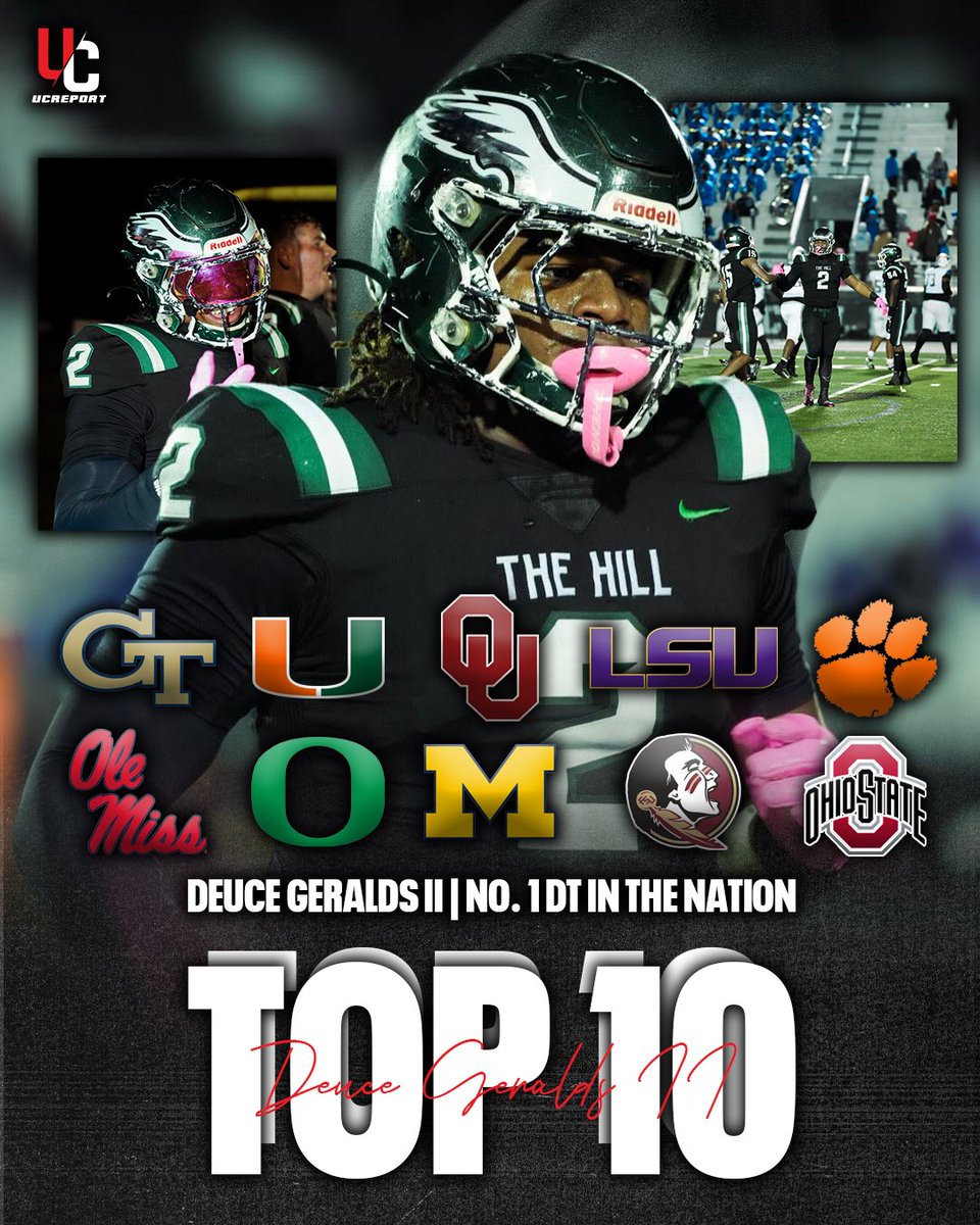 Billy Tucker (@theucreport) on Twitter photo BREAKING: Deuce Geralds II - the No. 1 DT in the nation - is down to 🔟 schools, he tells UCReport <a href="/DeuceGeralds/">Daverin “Deuce” Geralds II</a>
Geralds II is the all time career sack leader at Collins Hill High School in Georgia and was an Under Armour All-American as a junior 👀 BREAKING: Deuce Geralds II - the No. 1 DT in the nation - is down to 🔟 schools, he tells UCReport <a href="/DeuceGeralds/">Daverin “Deuce” Geralds II</a>
Geralds II is the all time career sack leader at Collins Hill High School in Georgia and was an Under Armour All-American as a junior 👀