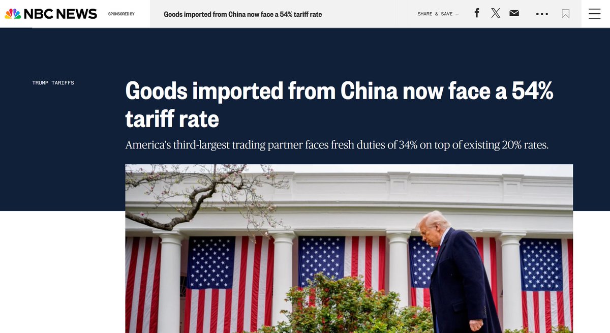 BenjaminNorton's tweet photo. Trump is imposing a 54% tariff on China and 46% on Vietnam. This is absolutely insane, and is only going to raise prices significantly in the US.

The US imported more than $430 billion of goods from China in 2024, and over $130 billion from Vietnam. This includes many electronics.

Many companies that were previously manufacturing in China moved to Vietnam (and Mexico) due to US pressure. Now Trump is tariffing all of them.

These blanket tariffs are not going to lead the US to re-industrialize. They will simply raise the price level.

If the US truly wants to re-industrialize (which it should), it needs a real industrial policy: a clear plan for state-led development, involving heavy government investment in infrastructure, education, training, and industrial upgrading. Trump is not doing any of that -- on the contrary, he is combining Reaganomics with blanket tariffs.

Targeted tariffs in very specific industries could indeed be helpful to boost competitiveness in manufacturing, in areas like, say, electric vehicles or semiconductors. But blanket tariffs on foreign goods are not going to do that.

What is really happening is Trump is just using tariffs as a tax on consumers, to shift the tax burden even more off of wealthy elites and onto the poor. He is slashing taxes on the rich and corporations and imposing a heavy consumption tax on the poor and working class.

Trump himself said the goal with these tariffs is to raise more government revenue. He will do so on the back of average working Americans -- which will probably cause a recession, which now looks increasingly likely.