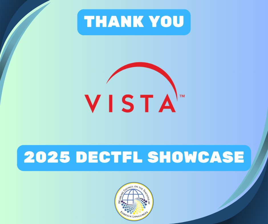 DE WL Teachers (@dectfl) on Twitter photo DECTFL thanks 2025 Showcase sponsor <a href="/VHLPreK12/">Vista Higher Learning Pre-K-12</a> for your support!
#dectfl25 DECTFL thanks 2025 Showcase sponsor <a href="/VHLPreK12/">Vista Higher Learning Pre-K-12</a> for your support!
#dectfl25
