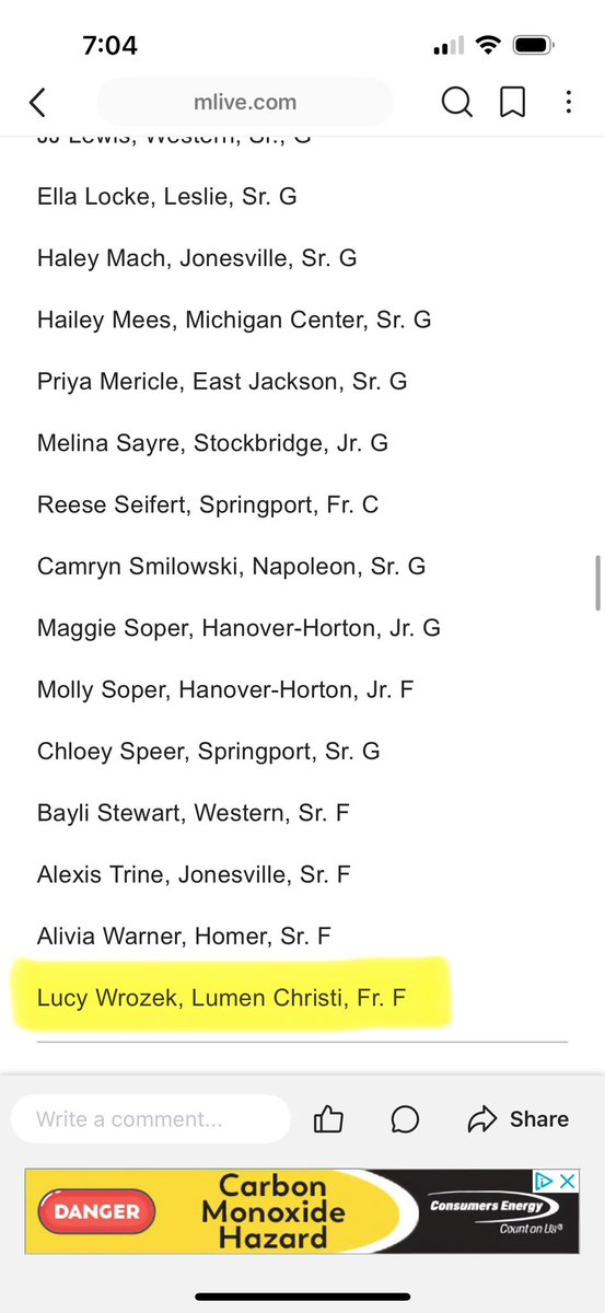 Congratulations <a href="/KennaHunt22/">Kenna Hunt</a> (1st team) <a href="/K_Doane2025/">Kathleen doane</a> and <a href="/lucy_wrozek14/">Lucille Wrozek</a> 💚💛
