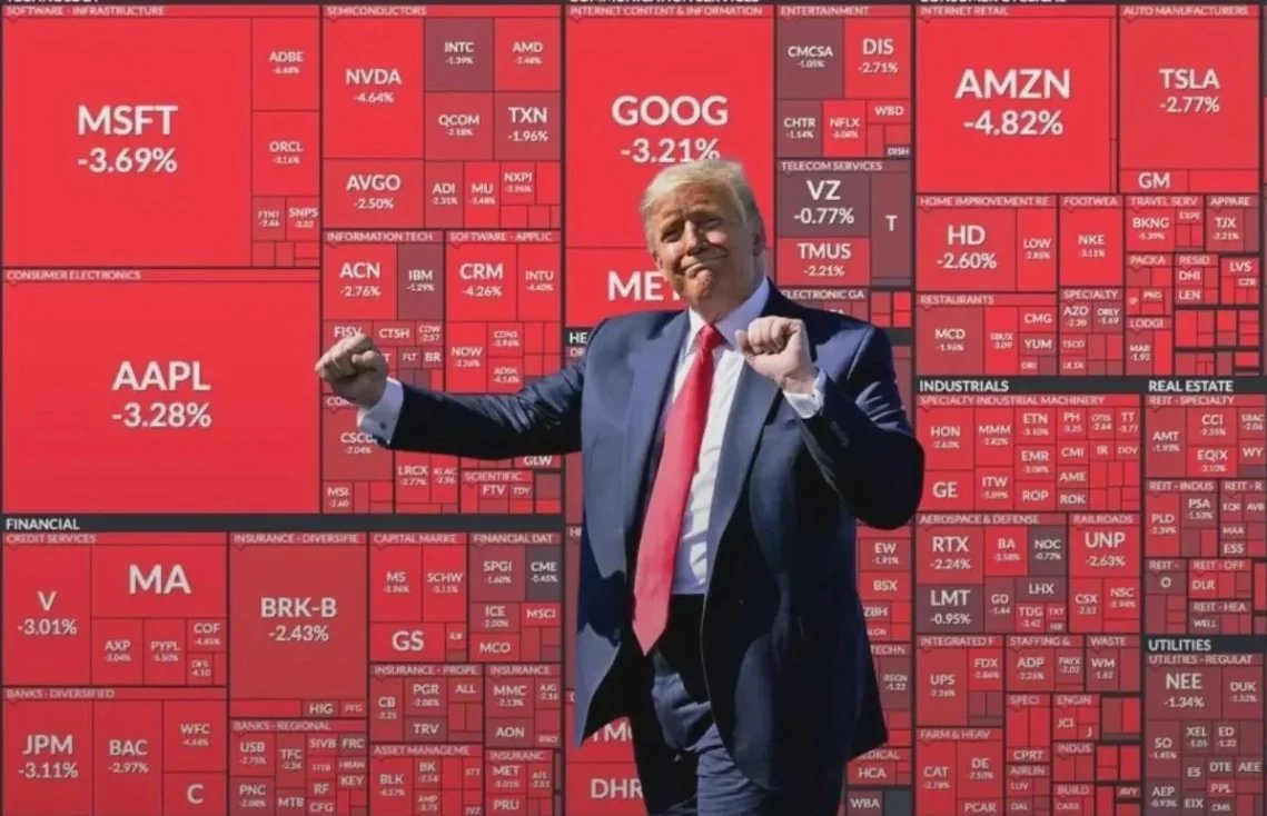 playmatejaylene's tweet photo. When you erase over $2 TRILLION from the S&amp;P 500 in 15 minutes during a tariff announcement.

That's -$125 billion per minute, gg short sellers 💃🔥 https://t.co/zRXKvjEL68