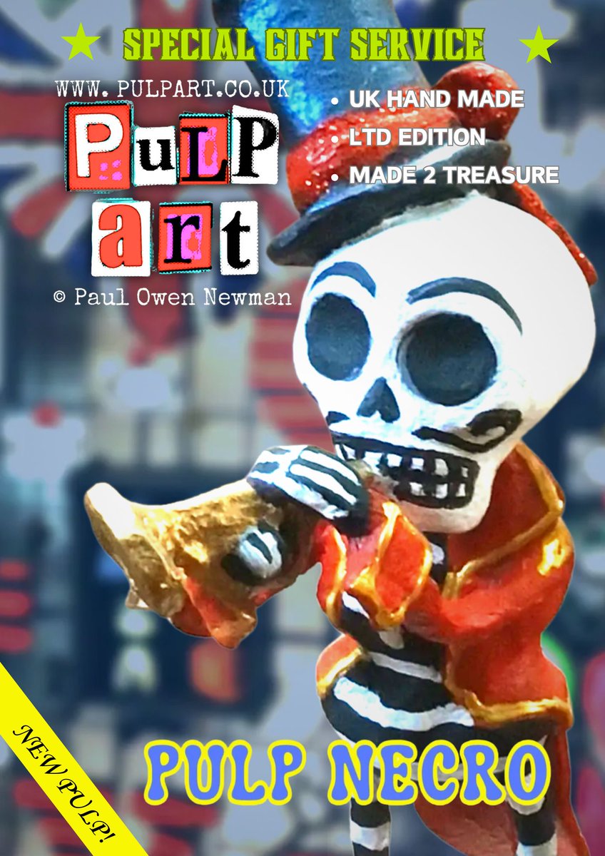 Pulp Necro :  Skull grinning enthusiasm! A panto-gothic parade where something always remains -something laughing, something ready to dance because in the theatre of existence, bones are not the final curtain!  

pulpart.co.uk/new-pulp/f/pul…
#calaca #panto #spooky #PulpArt