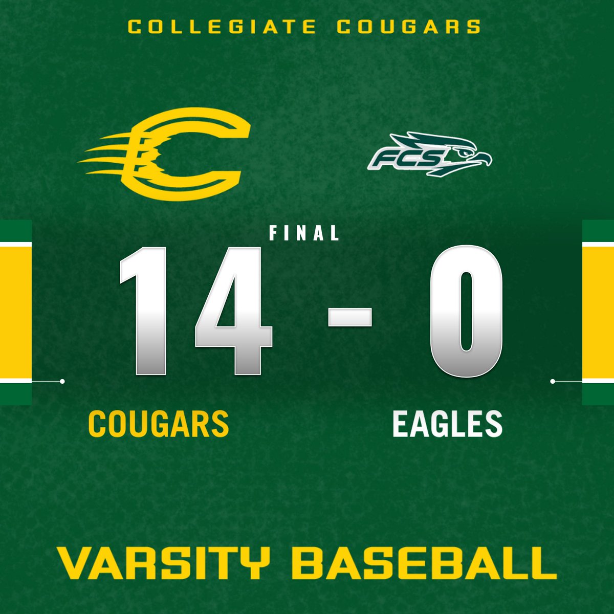 CougarsRVA's tweet photo. Dylan Callaghan and Owen Prusek pitch a combined shutout in 5 innings and Jake Slater paces the offense with 3 hits and 3 RBI as the Cougars roll at home. https://t.co/C6Lo3qbZG0