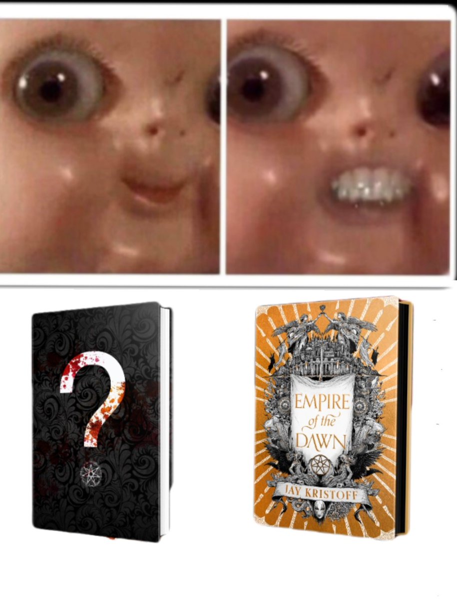 My creepy lil face waiting in anticipation and joy for the #empireofthedawn cover reveal from <a href="/misterkristoff/">Jay Kristoff News/Updates</a> so that I can be devastated for a third book in a row 🙏🏻 
Will it destroy me? Yes.
Would I sell my soul for a proof copy? Also yes.