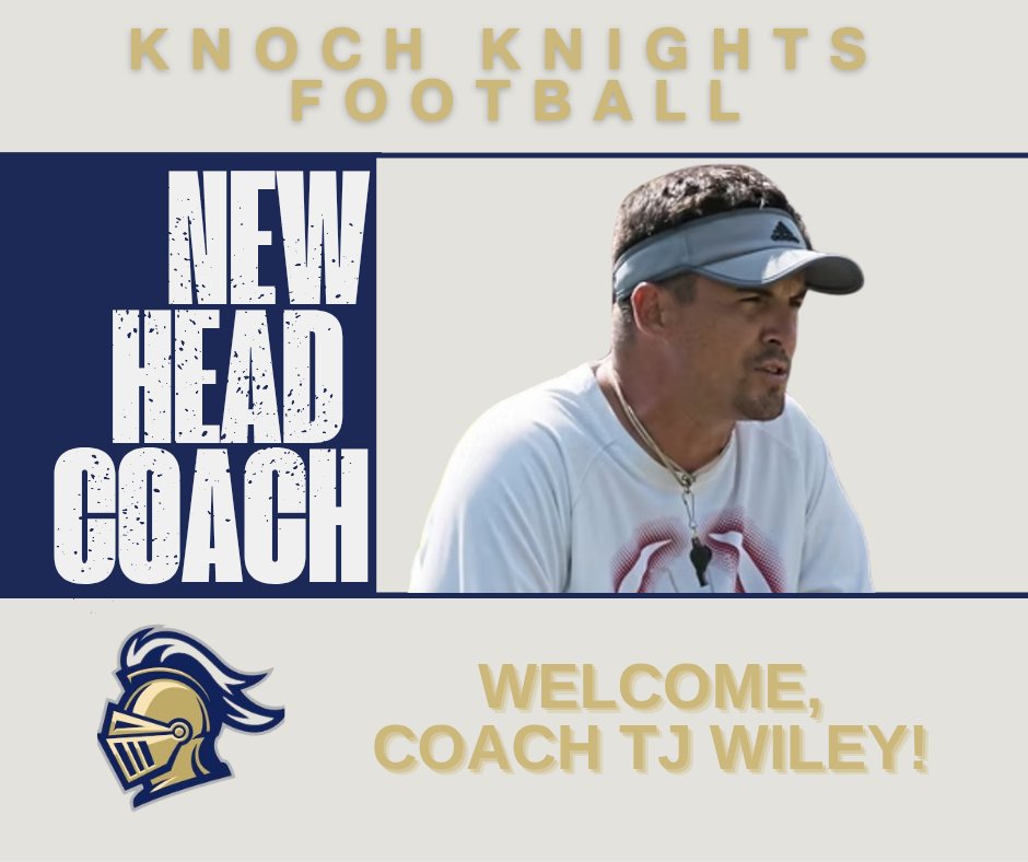 🚨 BIG NEWS! 🚨
We’re thrilled to welcome Coach TJ Wiley as the new Head Coach of Knoch Knights Football! ⚔️

With a wealth of experience, a deep passion for the game, and football running through his veins, Coach Wiley is ready to hit the ground running. Let’s Go Knights! 💪🏈