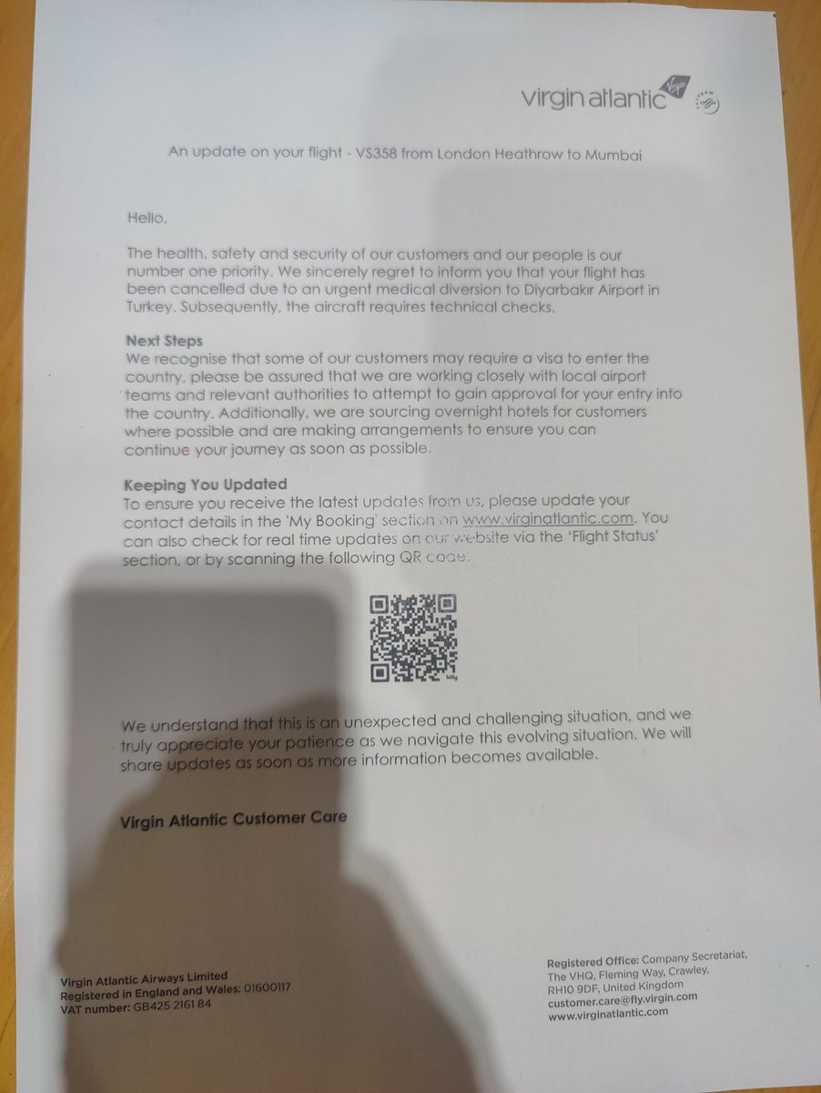 #256PassengerStranded
They have just provided a letter and no communication as to when we will have the next flight or even for any other flight. They have made sure we never book <a href="/VirginAtlantic/">virginatlantic</a> again in the future.
<a href="/VirginAtlantic/">virginatlantic</a> <a href="/VirgAtlantic__/">virginatlantic.service.crew</a> <a href="/PiyushGoyal/">Piyush Goyal</a> <a href="/narendramodi/">Narendra Modi</a>