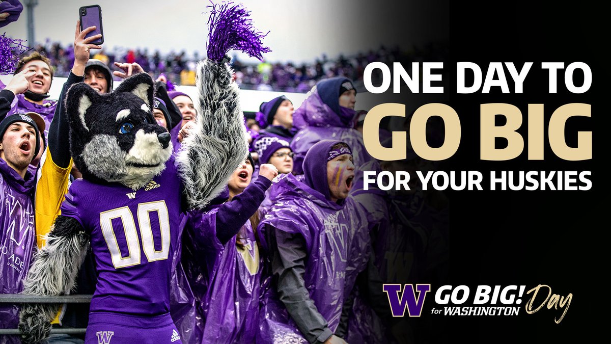 Rise and shine, Dawgs – it’s Go BIG! for Washington Day.

Give BIG to your favorite teams and help UW student-athletes succeed in competition and in life.
 
» GoBigUW.com

#GoBigUW x #GoHuskies