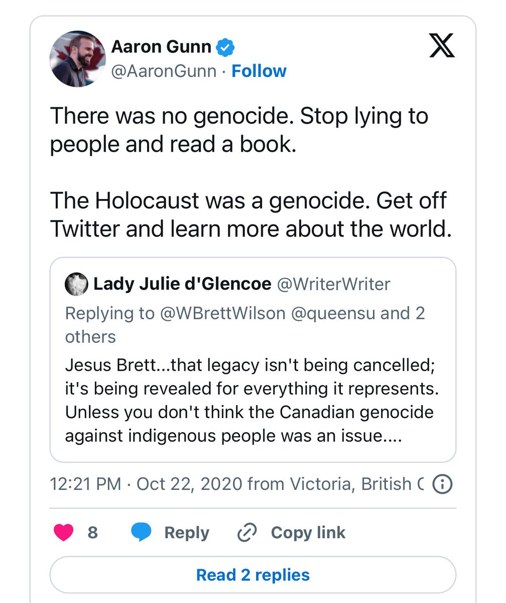 marissenmark's tweet photo. Now this:

Aaron Gunn can’t say he said this when he was a kid.  ⬇️

Full story here:

https://t.co/pVT7ysaoNL https://t.co/6EtMOXPNy7