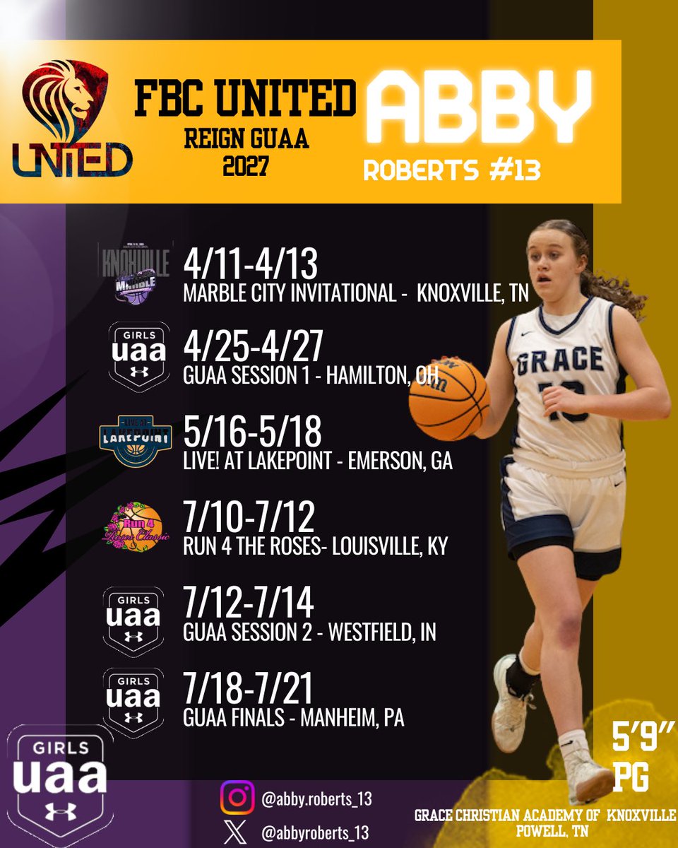 Abby Roberts (@abbyroberts_13) on Twitter photo It’s that time of year again!! Looking forward to it!! Thankful for my teammates and coaches!!
<a href="/2027Fbcreign/">FBC Reign 2027 GUAA</a> <a href="/FBCMotton/">FBC Mo</a> <a href="/GCARamsWbb/">GCA Rams Women’s Basketball</a> <a href="/BCATHOOPS/">BCAT</a> <a href="/5StarPreps/">5Star Preps</a> <a href="/PGHTennessee/">Prep Girls Hoops Tennessee</a> <a href="/prepxtra/">PrepXtra</a> It’s that time of year again!! Looking forward to it!! Thankful for my teammates and coaches!!
<a href="/2027Fbcreign/">FBC Reign 2027 GUAA</a> <a href="/FBCMotton/">FBC Mo</a> <a href="/GCARamsWbb/">GCA Rams Women’s Basketball</a> <a href="/BCATHOOPS/">BCAT</a> <a href="/5StarPreps/">5Star Preps</a> <a href="/PGHTennessee/">Prep Girls Hoops Tennessee</a> <a href="/prepxtra/">PrepXtra</a>