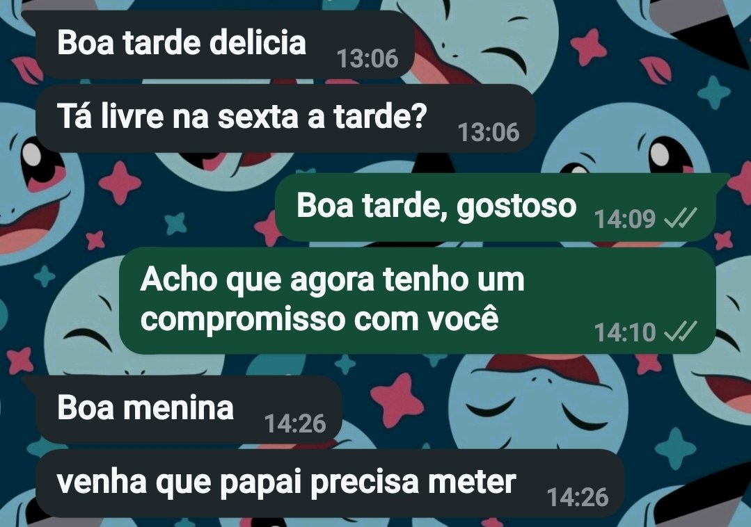 O tipo de mensagem que melhora a semana 300% e me deixa cheio de tesão só de ler.