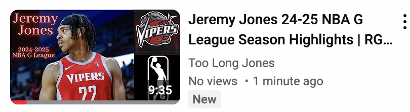 Jeremy Jones 24-25 NBA G League Season Highlights | RGV Vipers youtu.be/YzAMcNhvC8I?si…