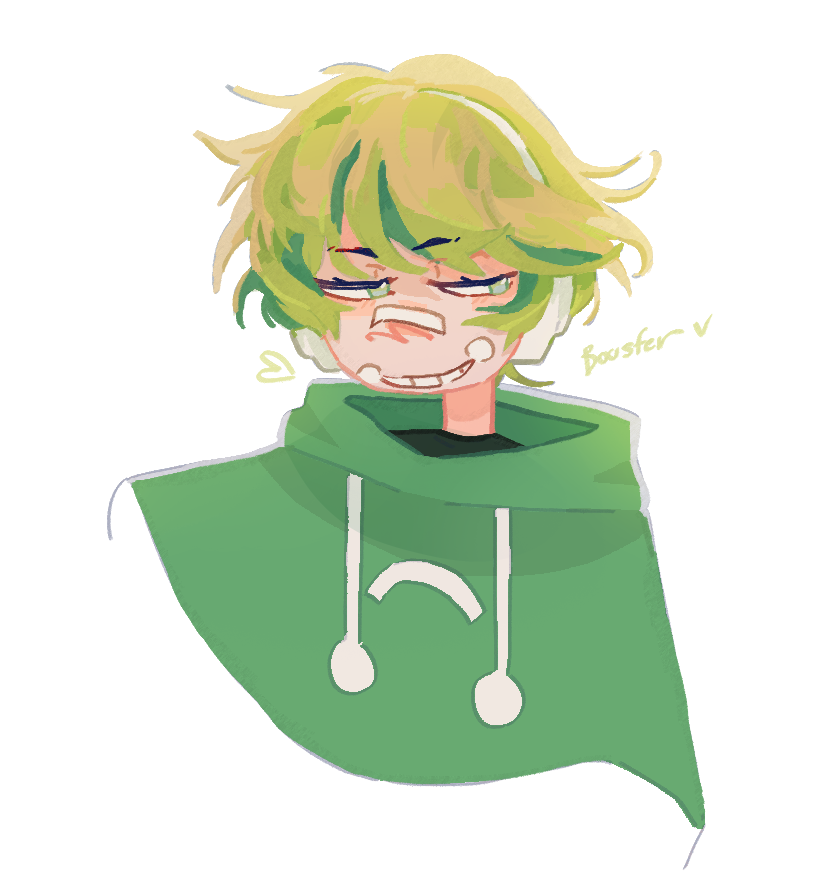 NotThatP3rf3ct's tweet photo. first render of the year woohoo(?) 

little boosfer sketch 💚#boosferfanart https://t.co/k0tFf0JtMV
