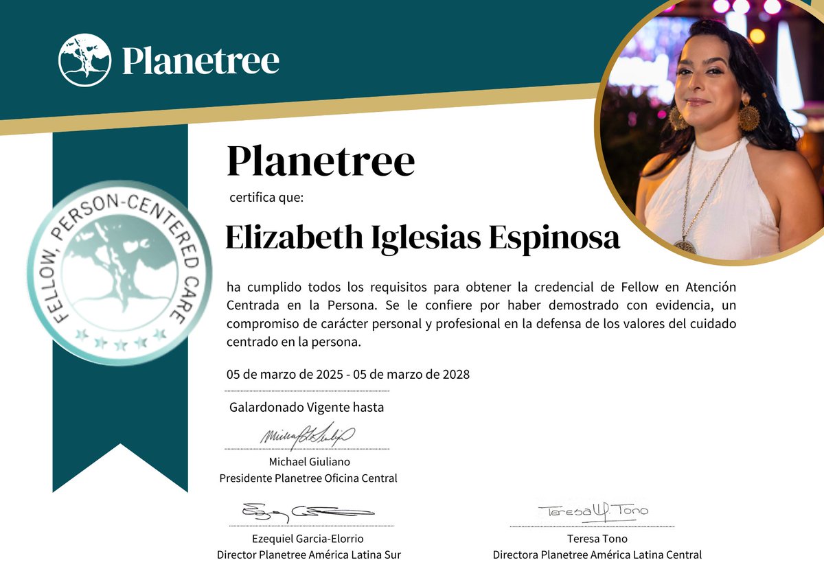 Elizabeth Iglesias Espinosa, de <a href="/miredips/">Miredips</a>, ha alcanzado la certificación Fellow P-CC® en Atención Centrada en la Persona. Un reconocimiento a su esfuerzo por mejorar la experiencia en salud, poniendo siempre a los pacientes, sus familias y colaboradores en el centro del cuidado.