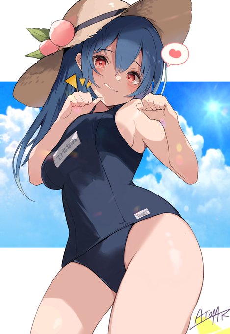 スク水ニャンからのドヤッ🌟

#比那名居天子
#東方Project 