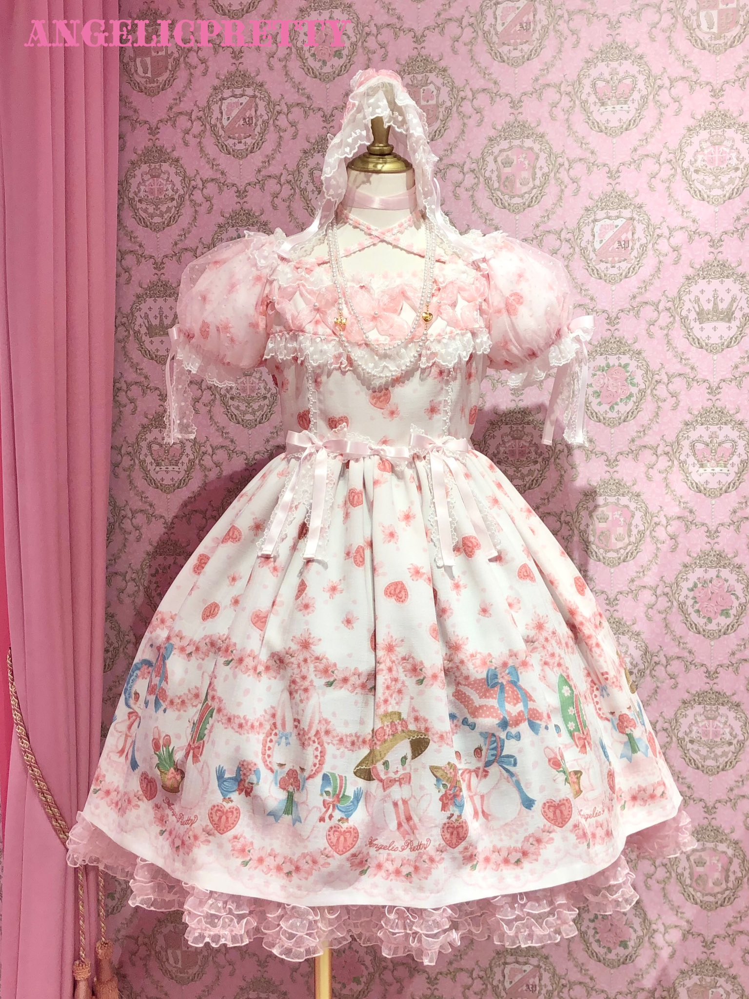 ワンピース白angelic pretty ohanami bunny