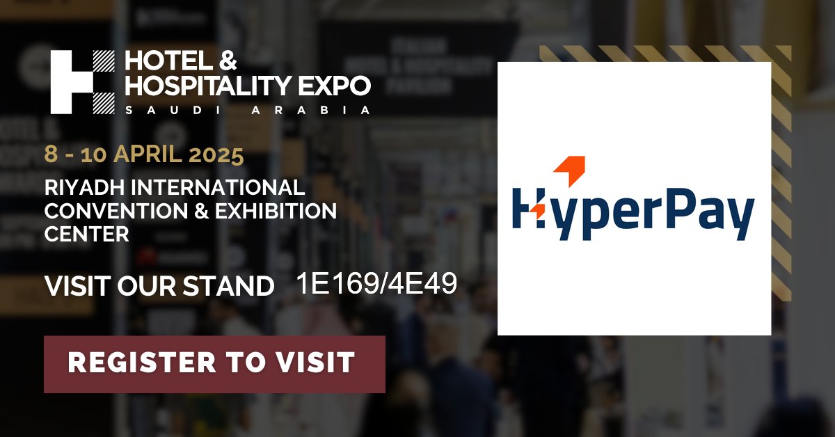 HyperPay هايبرباي (@hyperpay) on Twitter photo We are excited to announce that we are participating in Hotel & Hospitality Expo Saudi Arabia which will take place from 8 - 10 April.
Happy to see you at our stand.
register.thehotelshowsaudiarabia.com/?utm_source=ma…
متشوّقون لمشاركتنا في
Hotel & Hospitality Expo Saudi Arabia
الّذي سيقام في تاريخ 8 - 10 We are excited to announce that we are participating in Hotel & Hospitality Expo Saudi Arabia which will take place from 8 - 10 April.
Happy to see you at our stand.
register.thehotelshowsaudiarabia.com/?utm_source=ma…
متشوّقون لمشاركتنا في
Hotel & Hospitality Expo Saudi Arabia
الّذي سيقام في تاريخ 8 - 10