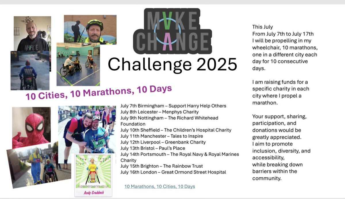 @MakeChangeBWCB (@craddock_andy) on Twitter photo Thanks, Radio Nottingham, for having me on this morning with <a href="/SummayaMughal/">Summaya Mughal (she/her)</a>, promoting my 10 marathons in 10 cities in 10 days challenge in my wheelchair
Nottingham Marathon July 9th
supporting the Richard Whitehead Foundation
please support, donate, and if can join us. Thanks, Radio Nottingham, for having me on this morning with <a href="/SummayaMughal/">Summaya Mughal (she/her)</a>, promoting my 10 marathons in 10 cities in 10 days challenge in my wheelchair
Nottingham Marathon July 9th
supporting the Richard Whitehead Foundation
please support, donate, and if can join us.