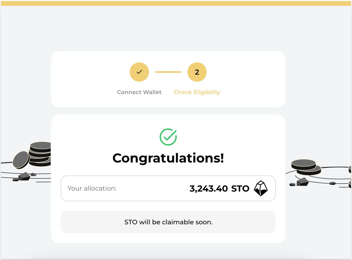 mztacat's tweet image. 🃏Check Stakestone allocation:  Smol stimmy 

   📅 Snapshot:  2025.03.01

airdrop.stakestone.io/unified 
  ✨Connect Wallet 
  ✨Check allocation and DONE! 

Source: 
x.com/Stake_Stone/st…