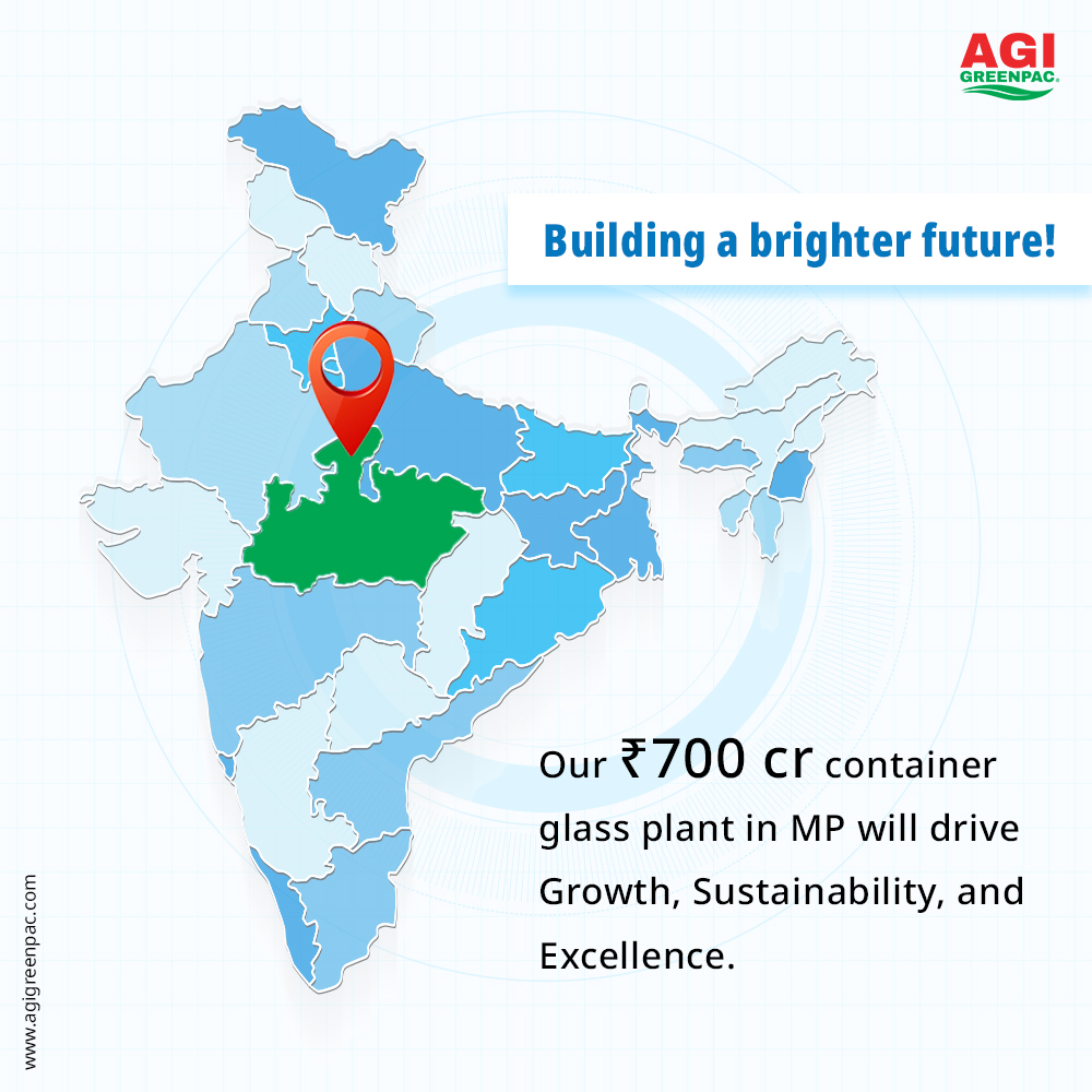 AGIgreenpac's tweet photo. We're setting up a cutting-edge manufacturing plant in Madhya Pradesh with a ₹700 Crore investment, boosting our container glass production by 25%!
Strategically located in MP,
Stay tuned for more updates! #AGIGreenpac #MadhyaPradesh #Manufacturing #Sustainability #Growth https://t.co/LKcxi2FUFT