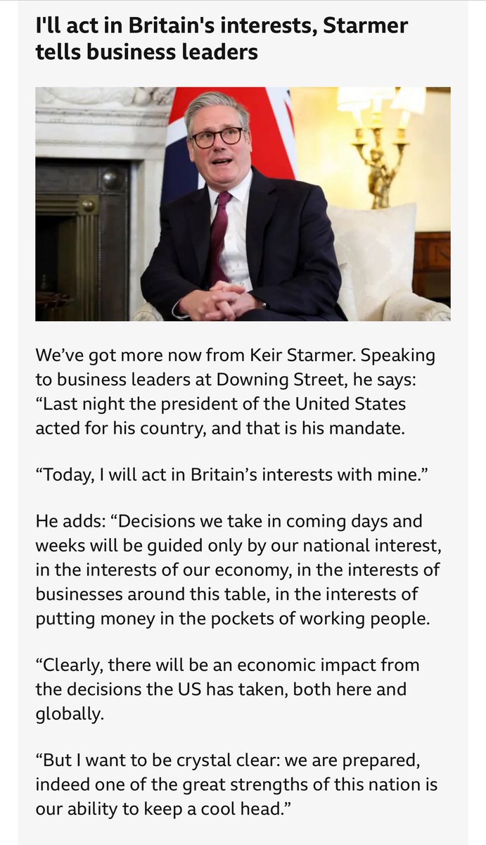 Brexit/Customs Union would be a good start if we are saying “national interest” <a href="/UKLabour/">The Labour Party</a> #TrumpTariffs