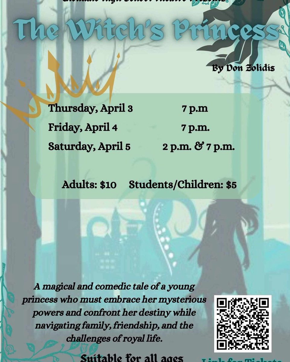 GlendalePtsa's tweet photo. Don’t miss the GHS Theater  production of The Witch’s Princess! https://t.co/wiL9noF1jk