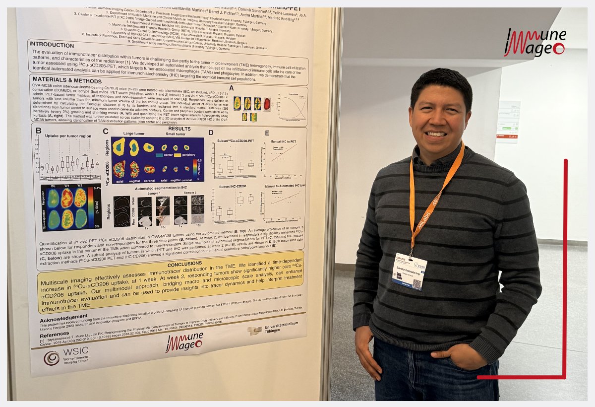 At EMIM 2025, several researchers of the consortium presented their promising research. Salvador G. Castaneda-Vega presented his poster: 'Multiscale Co-Evaluation of the tumor microenvironment using immuno-PET'.

Read more here: lnkd.in/eYKErmzh