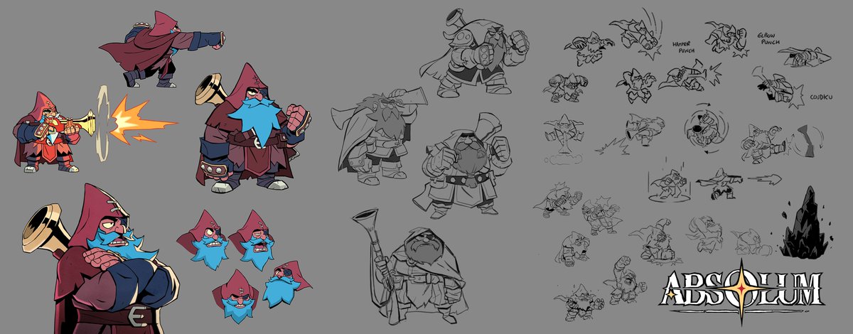 Playable warrior #2 of #Absolum Karl is no ordinary dwarf; he’s got the force of an avalanche and the hunger for adventure, but he’s also a poet at heart.
<a href="/Dotemu/">Dotemu</a> &amp; <a href="/Guard_Crush/">Guard Crush Games Working on #Absolum</a>
Art by Maxime Mary