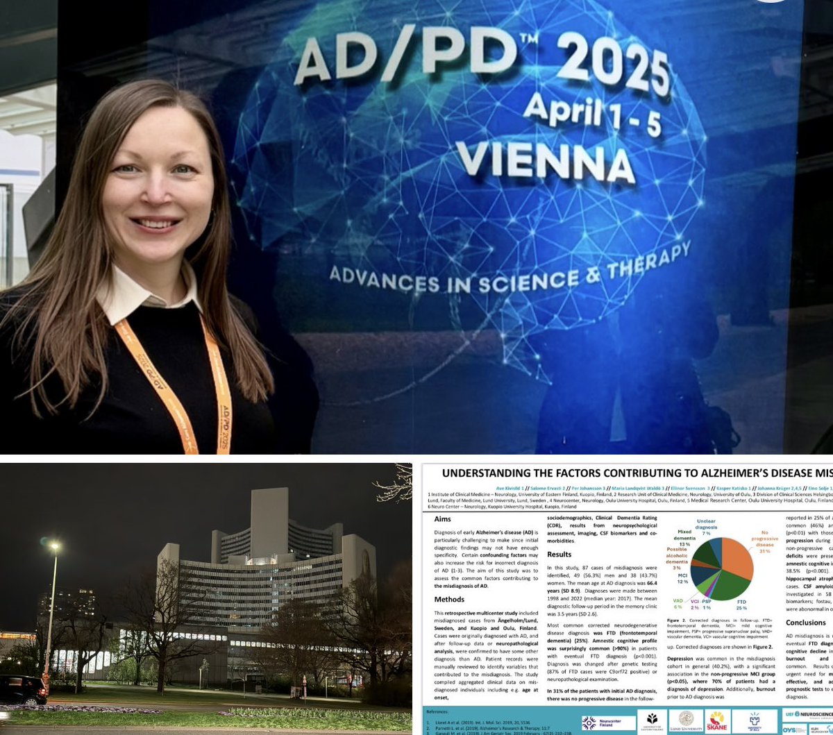What factors contribute to misdiagnosis of Alzheimer’s disease? First results on this sensitive topic will be unveiled at #ADPD2025. Find my E-poster 078! 🫵🧠
<a href="/UniEastFinland/">University of Eastern Finland</a> <a href="/UniOulu/">University of Oulu</a> <a href="/lunduniversity/">Lund University</a> <a href="/UEFneuroscience/">UEF Neuroscience</a>