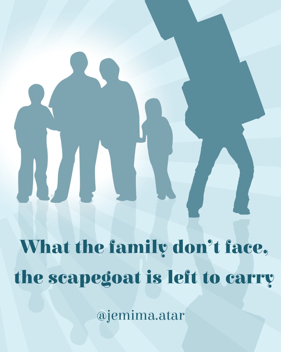 JemimaAtar's tweet image. Within many family dynamics, the scapegoat often carries the emotional burdens no one else will name. It&apos;s not about you - it&apos;s about the system. Realising it was never yours to carry is the first step toward putting it down.
⁠
#familysystems #generationalpatterns #cyclebreaker