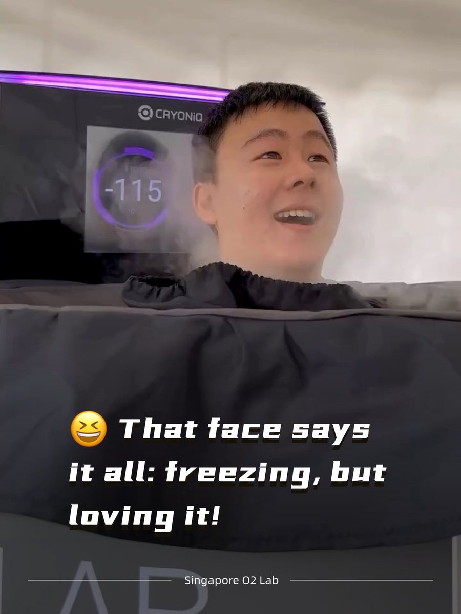 o2labco's tweet image. Just tried full-body cryotherapy with #O2Lab 🧊
From -97°C to -115°C in under 3 minutes – a wild (and cold!) ride that left us feeling refreshed and recharged.
Check out the freeze fest below 👇
#Cryotherapy #RecoveryMode #ColdTherapy #Recovery #SportsRecovery #Wellness #Fitness