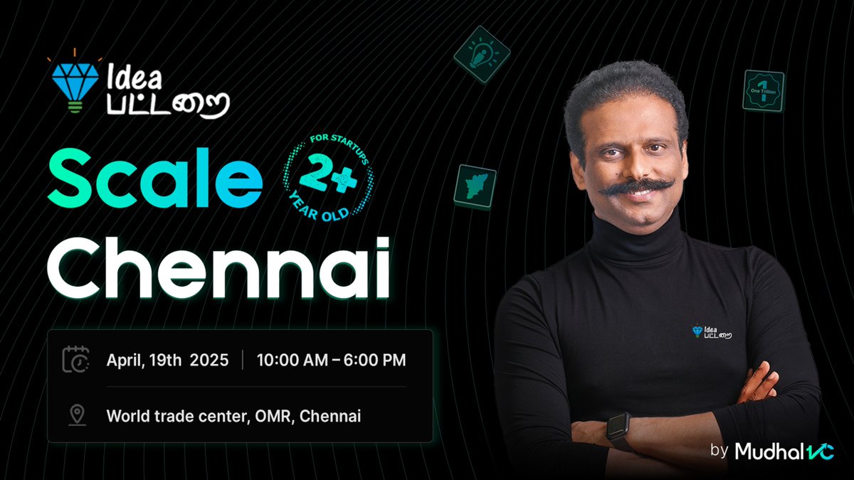 dreamtamilnadu's tweet photo. Want to scale your startup? Join with us on this April 19th 2025, Scaleup Workshop by @ideapattarai
Registreation here: https://t.co/GVzW1fzDV8
#IdeaPattarai #ScaleupWorkshop #StartupGrowth https://t.co/VaHYGhFBkv