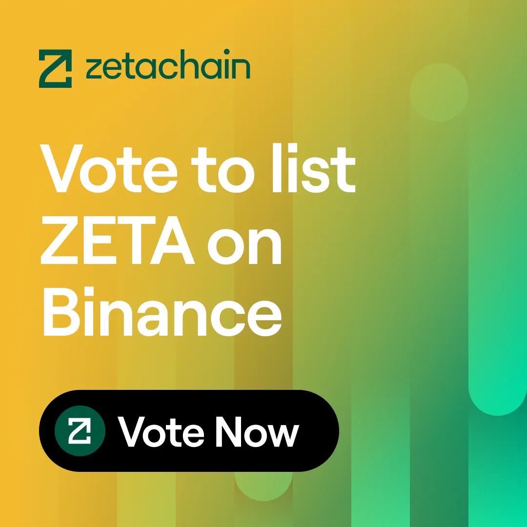 Let’s rally behind @zetablockchain in the Binance Vote – time to shine!