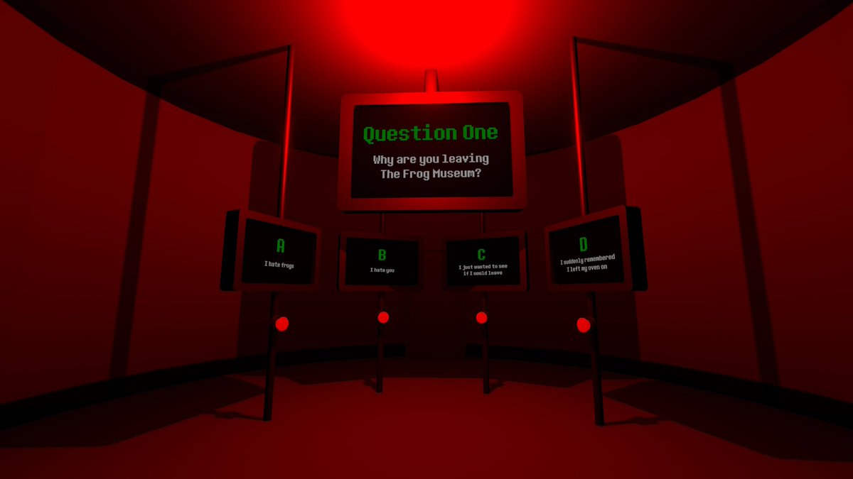 frogmakesgames's tweet image. WIP of a very friendly and inviting interview room!! Big fan of this room. Also, I'm working on a game called The Frog Museum, a game about a frog museum. #gamedev #indiedev #indiegame #indiegamedev