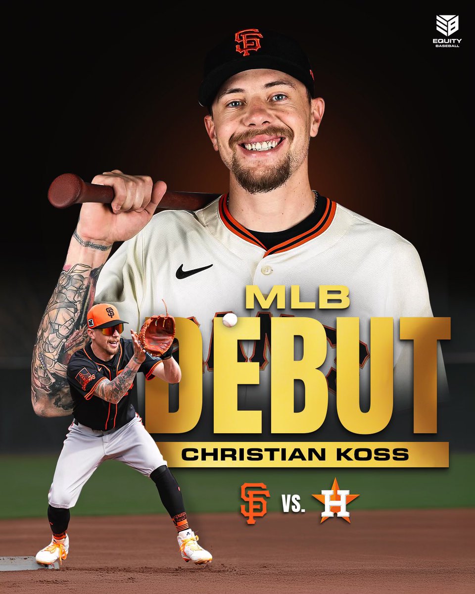 equitybaseball's tweet image. Congrats to @KossDaBoss27 on making his @MLB debut for the @SFGiants