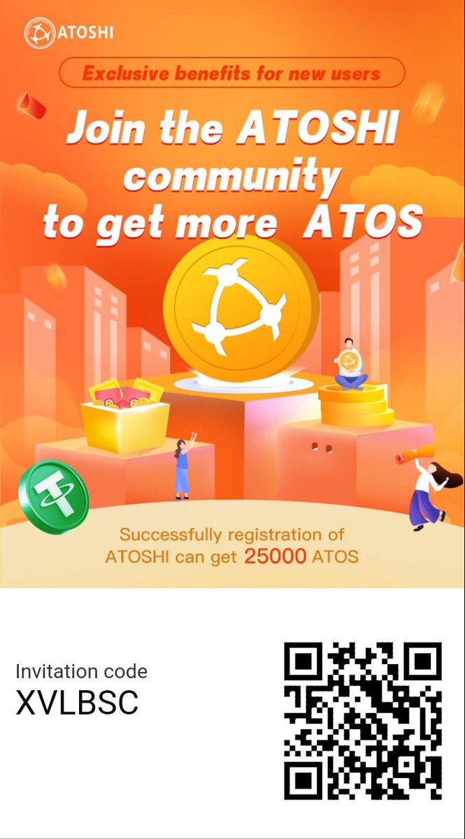 🔊 Hey, #Coretoshis we are sending you 25K #ATOS worth of $27 USDT. Come &amp; claim it! 🚀 

📲 Click on this invitation link to register an #AtoshiGlobal account, Both we get 25K $ATOS FOR FREE (KYCed).

💥 invite.atoshi.org/?code=XVLBSC

#Airdrop #AtoshiMining #AtosMining #Mining