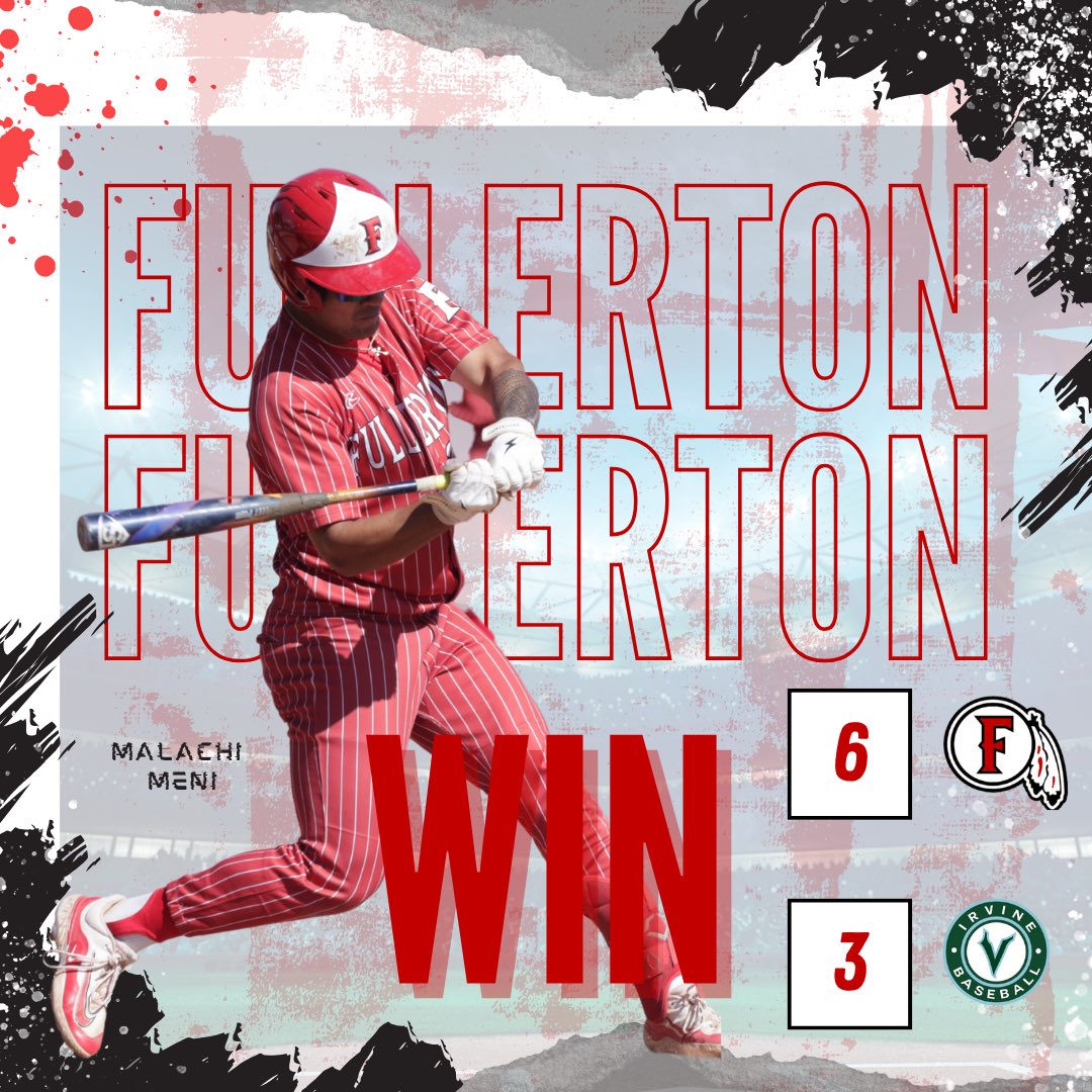 Fullerton baseball (@fullertonbaseb2) on Twitter photo After 5 games in 6 days. Fullerton goes 4-1.
Fany 4-4 2R 2RBI 3B 2SB
Meni 1-4 2RBI R SB
Park 1-1 2BB 2SB
Wise 5IP 0R 4Ks 4H
<a href="/latsondheimer/">eric sondheimer</a> <a href="/SteveFryer/">Steve Fryer</a> <a href="/OCSportsZone/">OC Sports Zone</a> <a href="/ocvarsity/">ocvarsity</a> After 5 games in 6 days. Fullerton goes 4-1.
Fany 4-4 2R 2RBI 3B 2SB
Meni 1-4 2RBI R SB
Park 1-1 2BB 2SB
Wise 5IP 0R 4Ks 4H
<a href="/latsondheimer/">eric sondheimer</a> <a href="/SteveFryer/">Steve Fryer</a> <a href="/OCSportsZone/">OC Sports Zone</a> <a href="/ocvarsity/">ocvarsity</a>