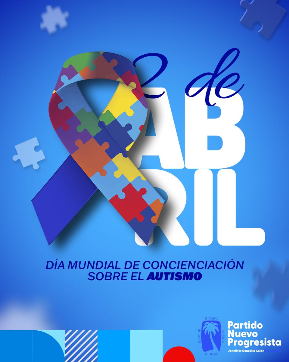 Hoy, 2 de abril, conmemoramos el Día Mundial de Concienciación sobre el Autismo, una fecha para visibilizar, comprender y celebrar la diversidad neurofuncional. En Puerto Rico, bajo el liderazgo de nuestra gobernadora <a href="/JGO_2024/">Jenniffer González</a>, estamos transformando el compromiso en acciones
