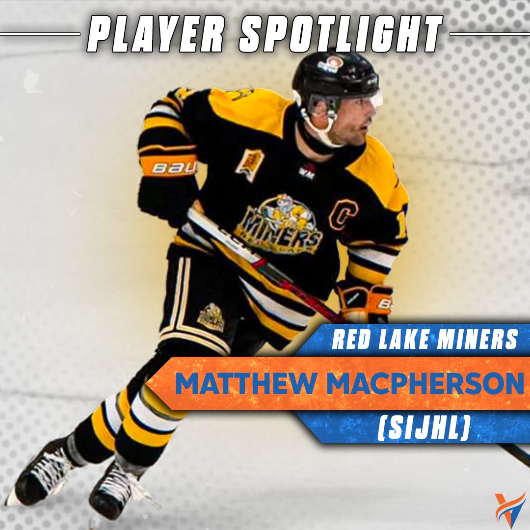 🚨 Player Spotlight 🚨

This week's player spotlight goes to Matthew Macpherson of the Red Lake Miners (SIJHL). Despite missing a good portion of the season due to injury, Matthew was recognized by the SIJHL with the Top Defensive Forward award. 
#Achieveyourvision