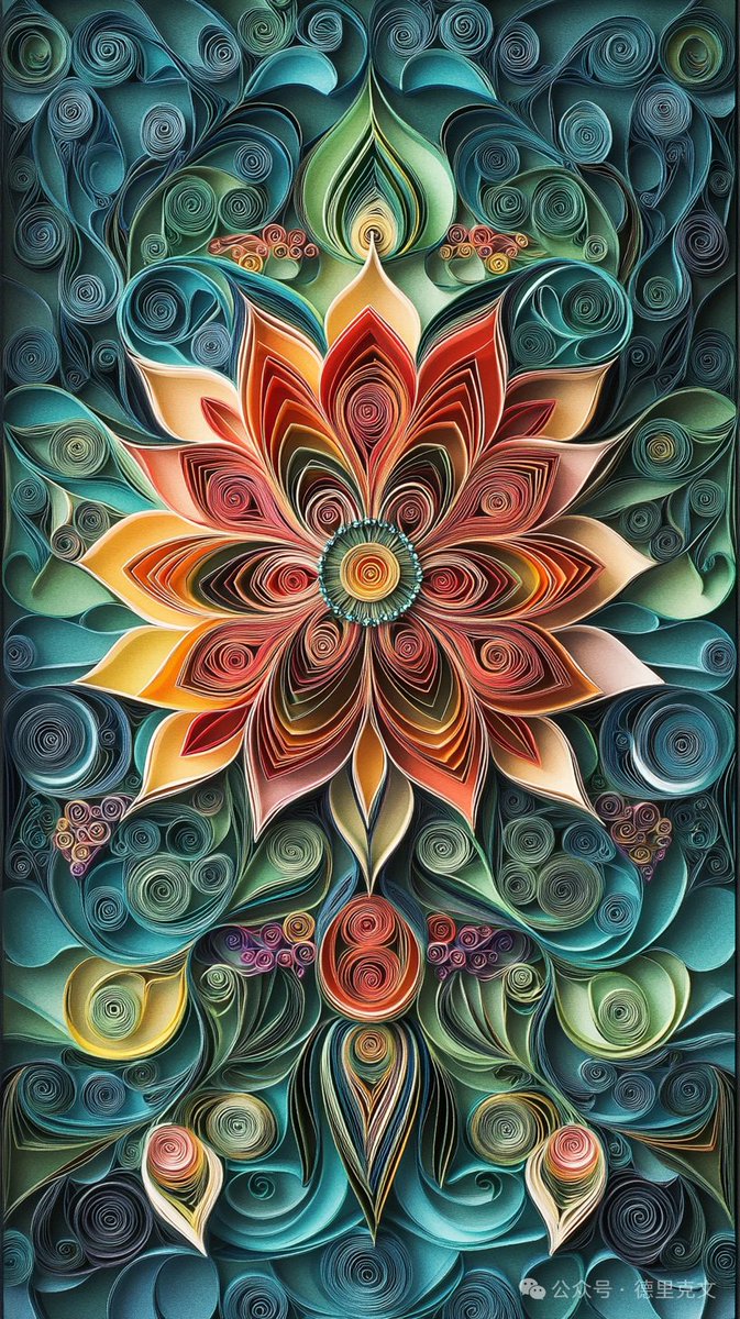 DevinGau's tweet image. Paper Quilling Style, a craft technique originating from Renaissance-era handicrafts, created by rolling, folding, and arranging slender paper strips into intricate 3D decorative patterns. #QuillingArt #AI #PaperMagic