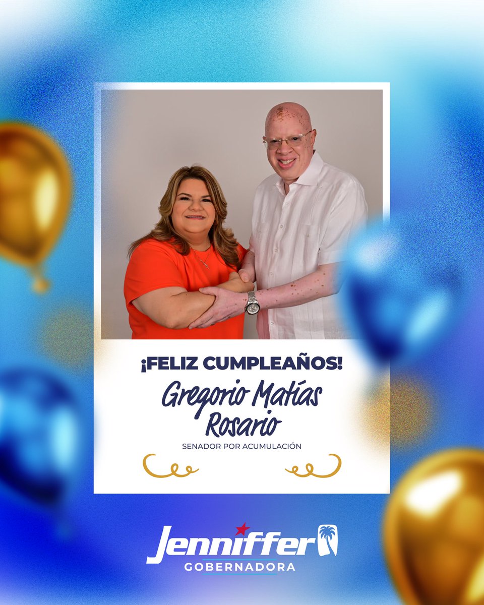 Hoy celebro la vida de un gran servidor público, el senador por acumulación Gregorio Matías. ¡Feliz cumpleaños! Que Dios te continúe bendiciendo para seguir trabajando por nuestra gente.