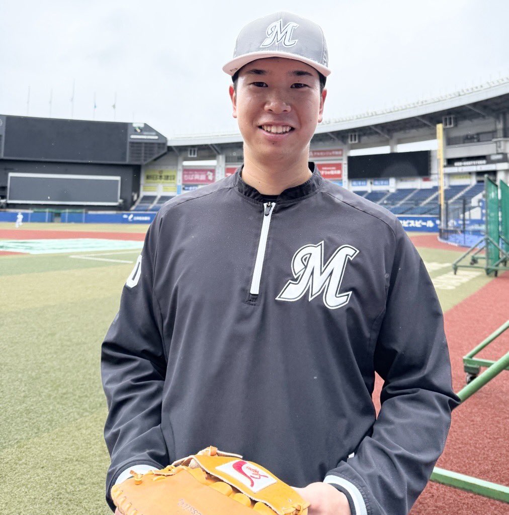 上田希由翔 選手の本日のキュートな笑顔をどうぞ。 #chibalotte #広報
