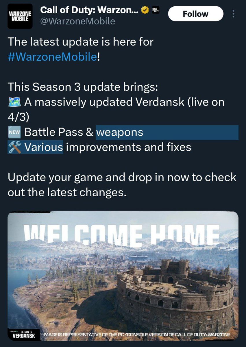 GameSourceTM's tweet image. 🔥Activision officially announced that the new version of Verdansk will be coming to Warzone mobile on April 3rd, at the same time as the PC and console versions. The graphic details and interior environments of the buildings in the new version will be complete and flawless!