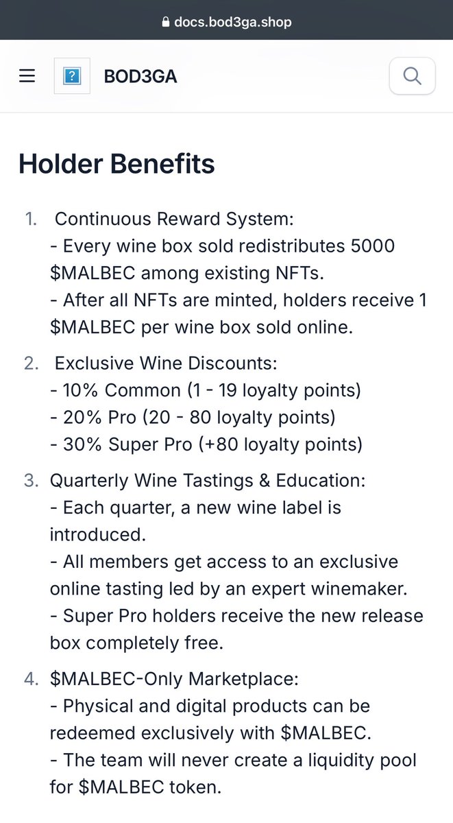 On the left is the Wine Club at our local wine shop. 

On the right are the benefits of minting a Bod3ga NFT. 

You do the math. 

Links below to mint!