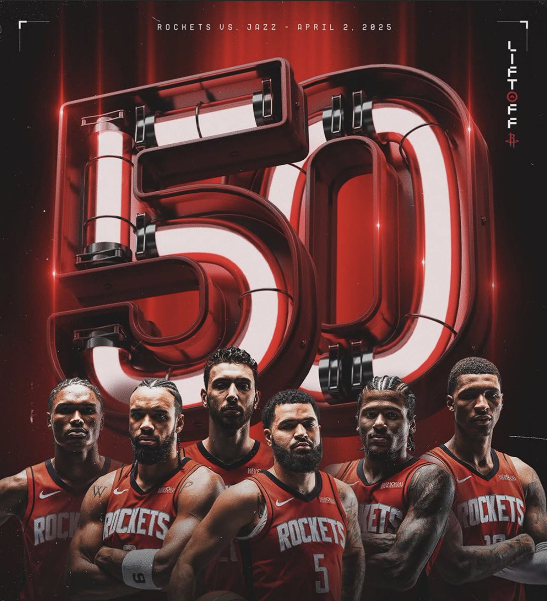 We have LIFTOFF! 🚀 With 50 wins, @houstonrockets are heading to the playoffs!  What a tremendous achievement and a testament to the hard work and dedication of our players, coaches, and staff. #rockets #liftoff