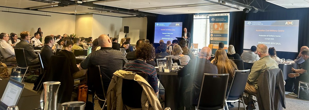 CharlieKwame's tweet photo. Grateful to @AustCivMil for  invitation to speak at their 'Protection of Civilians' course in Canberra the past two days.

Terrific group of participants and speakers on most timely of topics with violent conflict, civilian targeting, and forced displacement are all on the rise📈 https://t.co/eEYawcMAcD