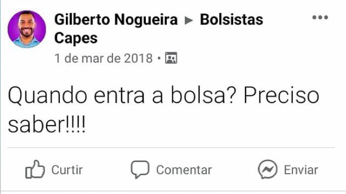 pensando se a cnpq vai depositar a bolsa na sexta ou na segunda