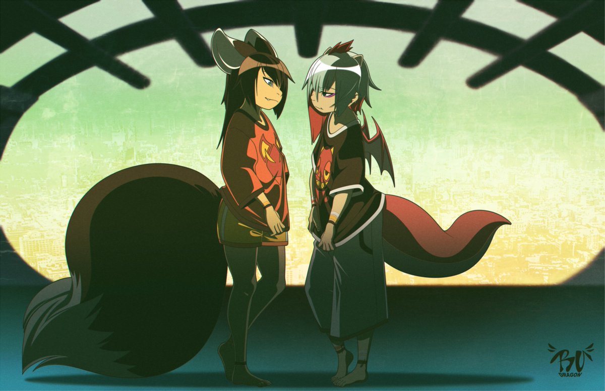 Kinzu-enka-stare down

was going to post this yesterday but got sick. hope i get better soon.

so heres a pic of Enika (fox) and Kinzu (dragon) having a stare down.

ENjoy^^